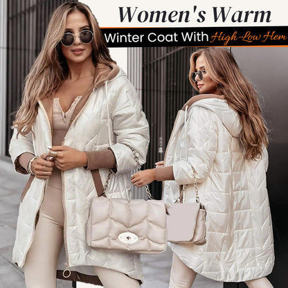 ✨Seasonal discount 53%💖Women's Warm Winter Coat with High-Low Hem