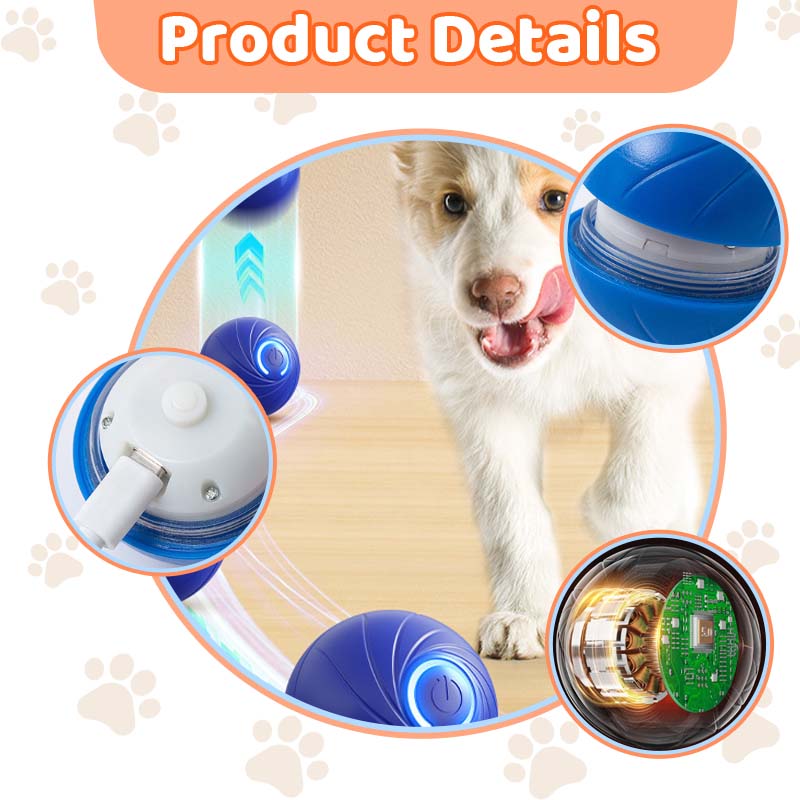 🎅Xmas Hot Sales  🔥Rechargeable Pet Interactive Motion Ball with Lights