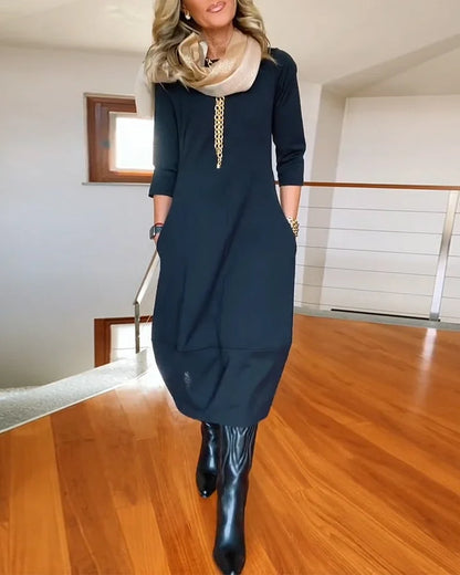 🔥Hot Sale 52% Off🔥Long Sleeve Round Neck Dress