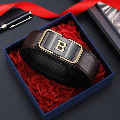 🔥Men's Crocodile-Patterned Automatic Buckle Belt