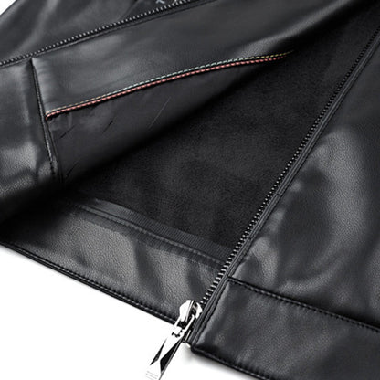 👨‍🦱 Men's Classic PU Leather Jacket with Zipper Front 🧥