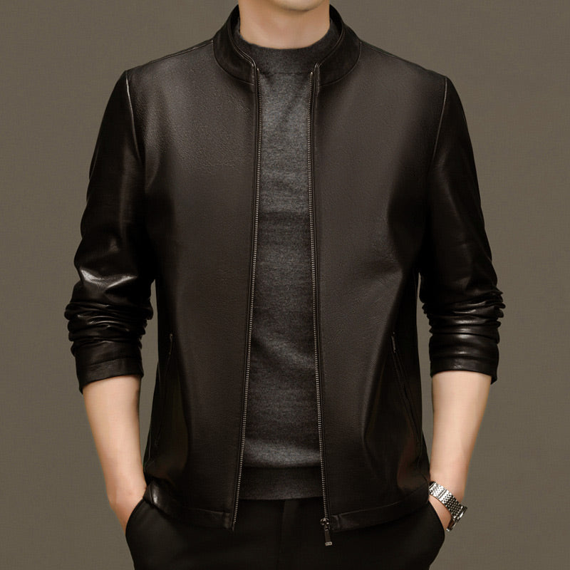 👨‍🦱 Men's Classic PU Leather Jacket with Zipper Front 🧥