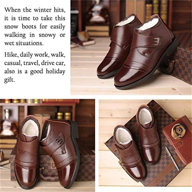 【✨2025 New Products】👞Men's Warm Faux Fur lined Ankle Snow Business Boots