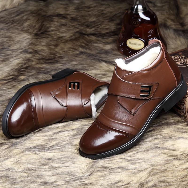 【✨2025 New Products】👞Men's Warm Faux Fur lined Ankle Snow Business Boots