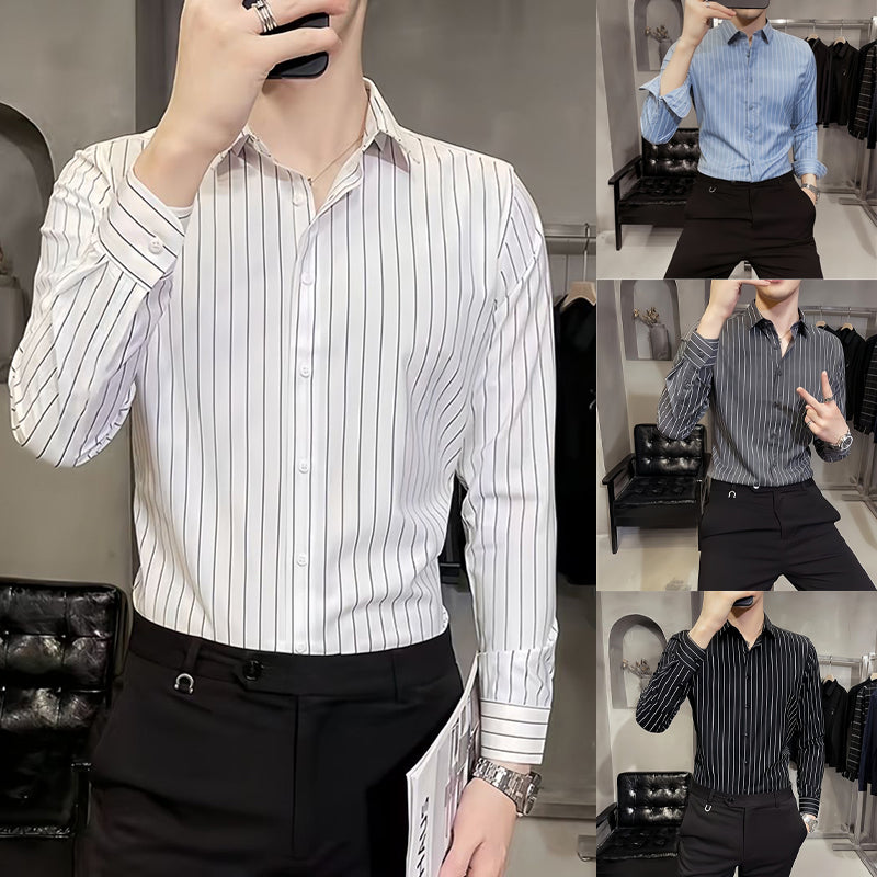 HOT SALE🔥Men's Slim-Fit Striped Long-Sleeve Shirt