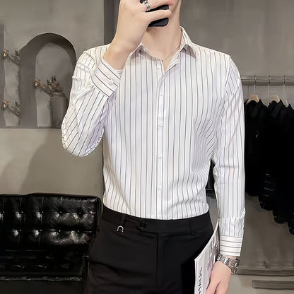 HOT SALE🔥Men's Slim-Fit Striped Long-Sleeve Shirt