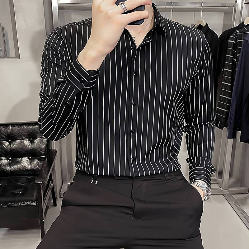 HOT SALE🔥Men's Slim-Fit Striped Long-Sleeve Shirt