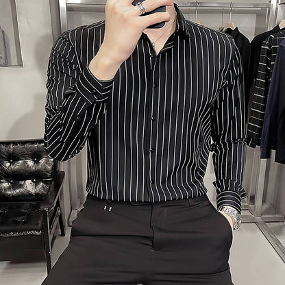 HOT SALE🔥Men's Slim-Fit Striped Long-Sleeve Shirt